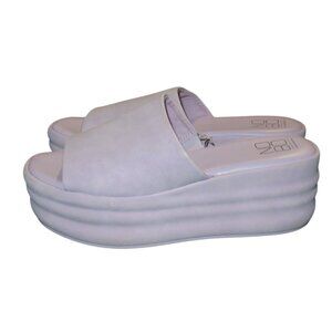 No Boundaries NOBO Lilac Vegan Leather Platform Slides Sandals